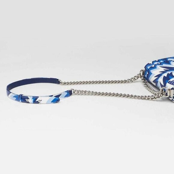 Chanel Blue/White Printed Leather Small Boy Bag - Picture 8 of 10